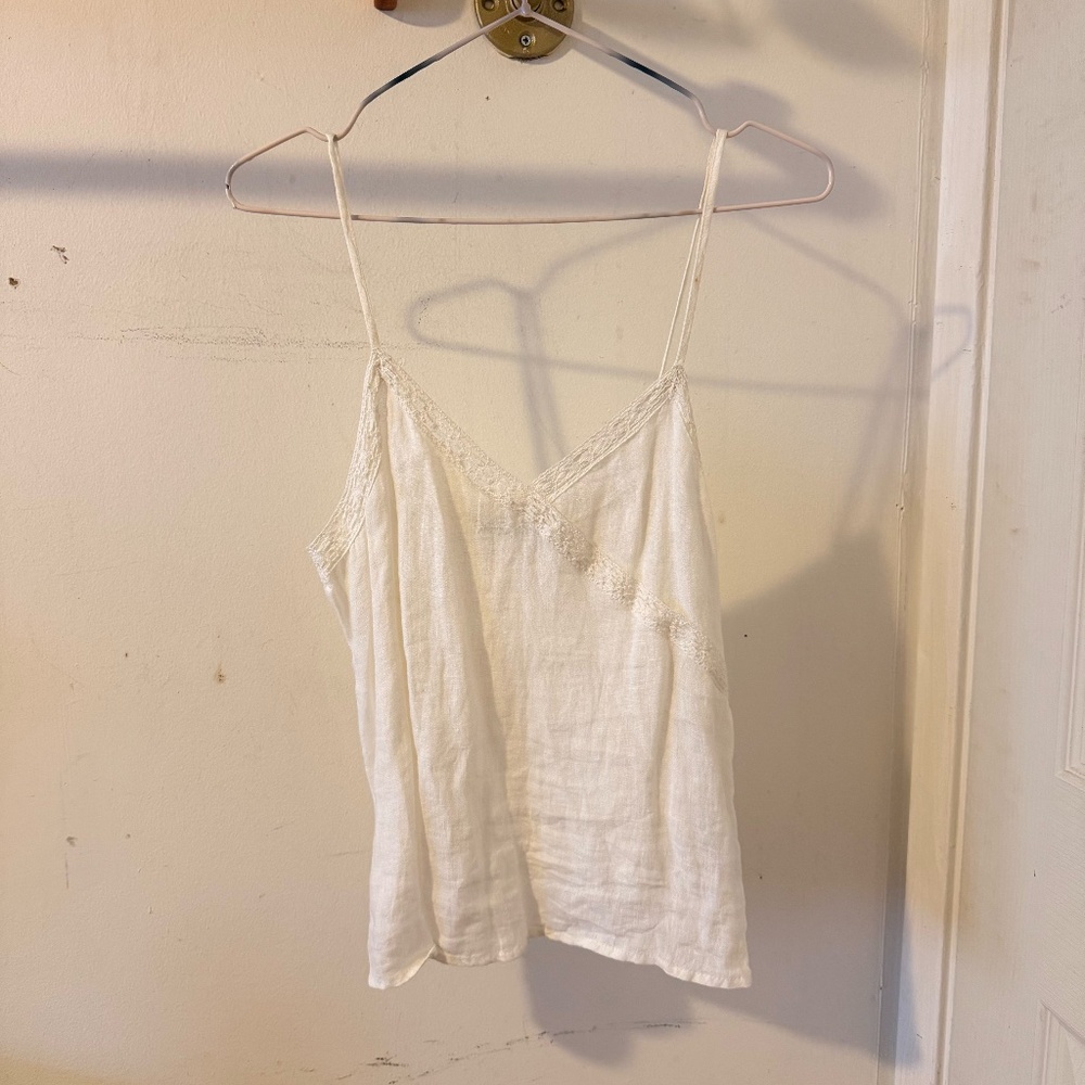 ZARA 100% LINEN SPAGHETTI TOP XS - S